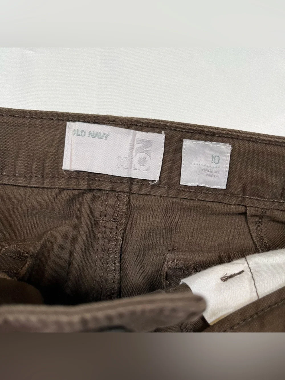 Vintage Y2K‎ Old Navy Girls Capri Waist Belt Brown Pants Size 10 Kidcore